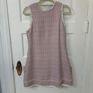 Red and white tweed dress